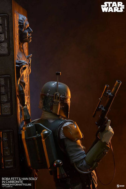 SIDESHOW - Star Wars Premium Format Statue Boba Fett and Han Solo in Carbonite