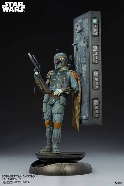 SIDESHOW - Star Wars Premium Format Statue Boba Fett and Han Solo in Carbonite