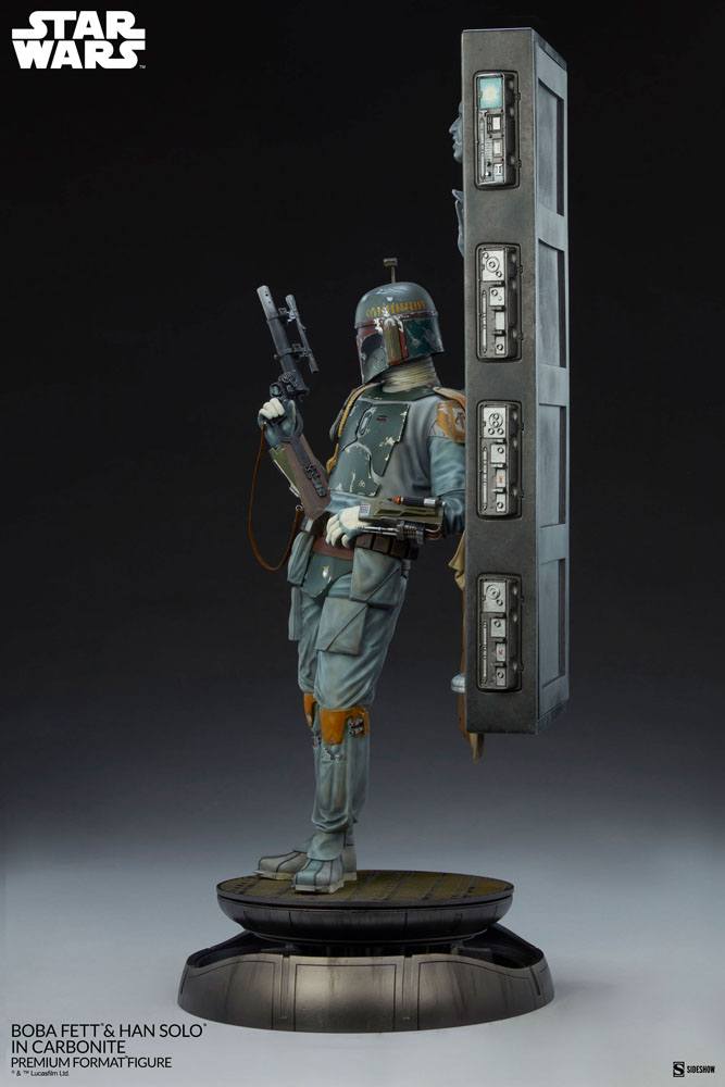 SIDESHOW Star Wars Premium Format Statue Boba Fett and Han Solo in C Animetoys