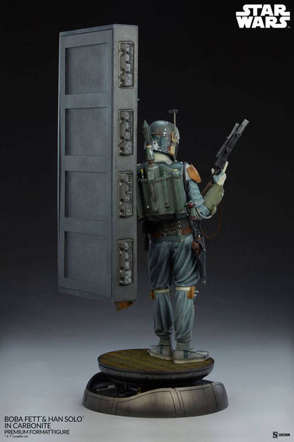 SIDESHOW - Star Wars Premium Format Statue Boba Fett and Han Solo in Carbonite