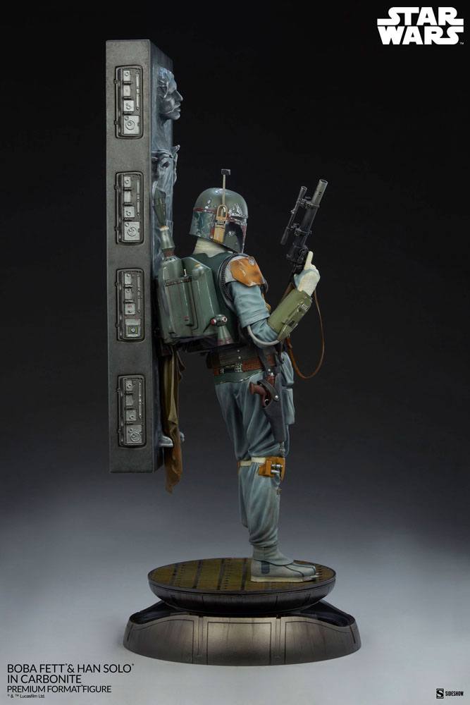 SIDESHOW - Star Wars Premium Format Statue Boba Fett and Han Solo in Carbonite