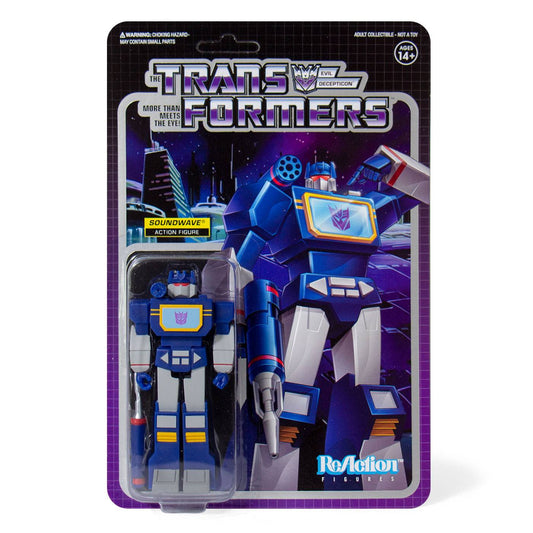 SUPER 7 - Transformers Reaction Action Figure Wave 1 Soundwave 10 cm