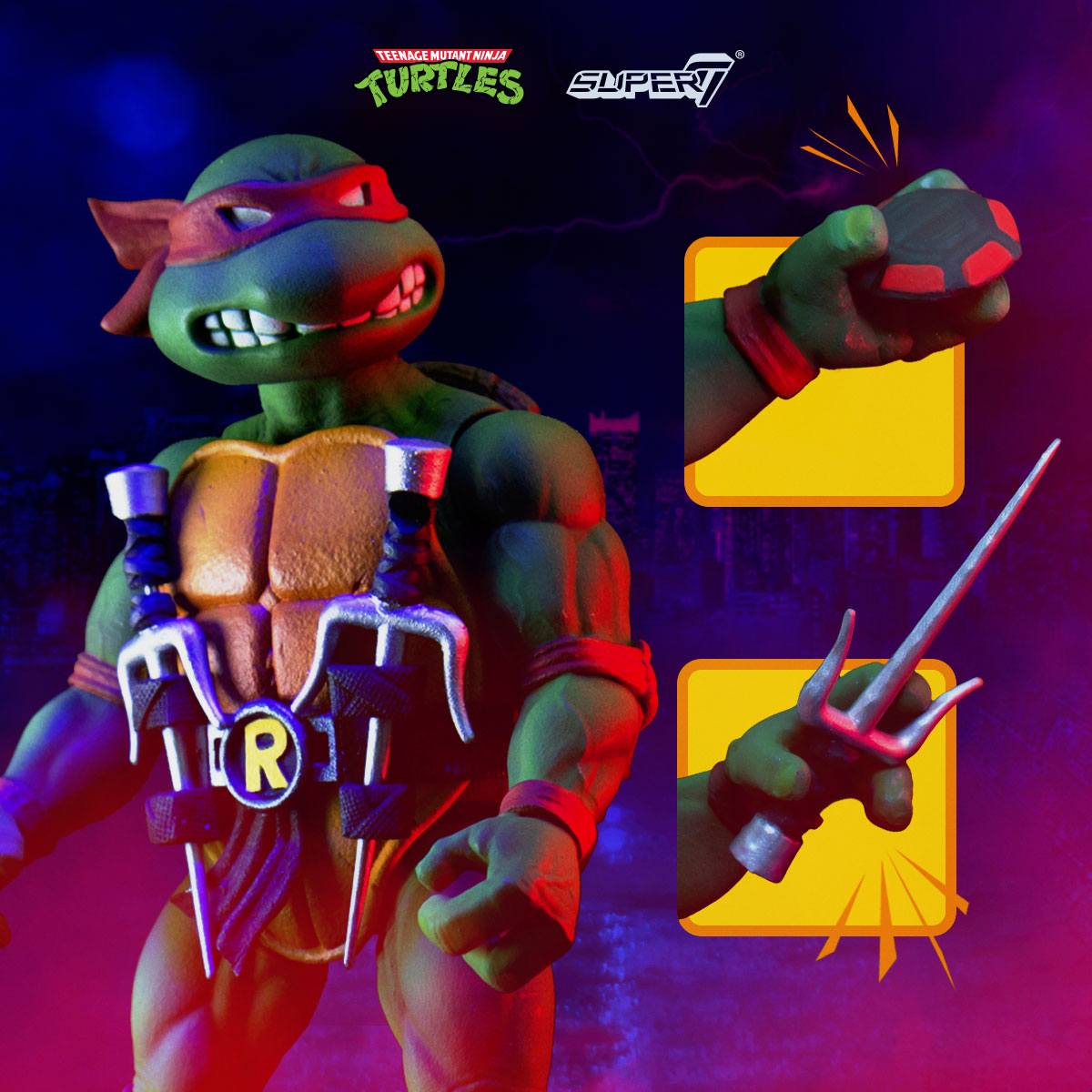 SUPER 7 - TMNT Teenager Mutant Ninja Turtles Ultimates Action Figure Raphael