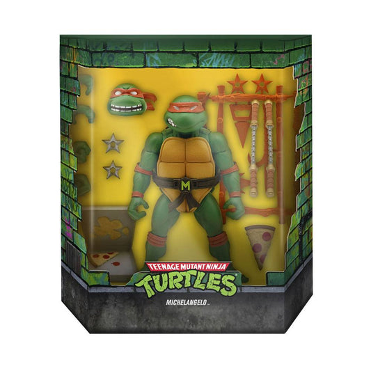SUPER 7 - TMNT Teenager Mutant Ninja Turtles Ultimates Action Figure Michaelangelo