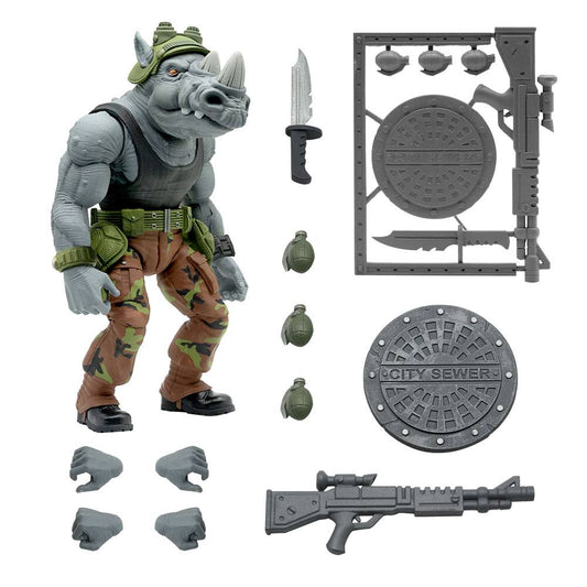 SUPER 7 - TMNT Teenager Mutant Ninja Turtles Ultimates Action Figure Rocksteady