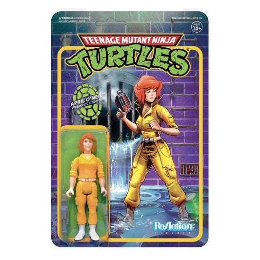 SUPER 7 - TMNT Teenager Mutant Ninja Turtles Reaction Action Figure April ONeil