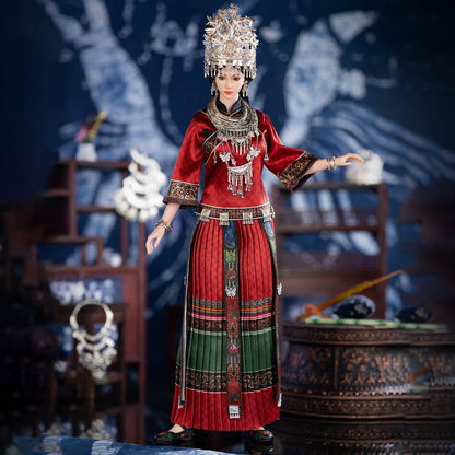 TB LEAGUE -The Miao of China's 56 Ethnic Groups Figure 1/6 Red