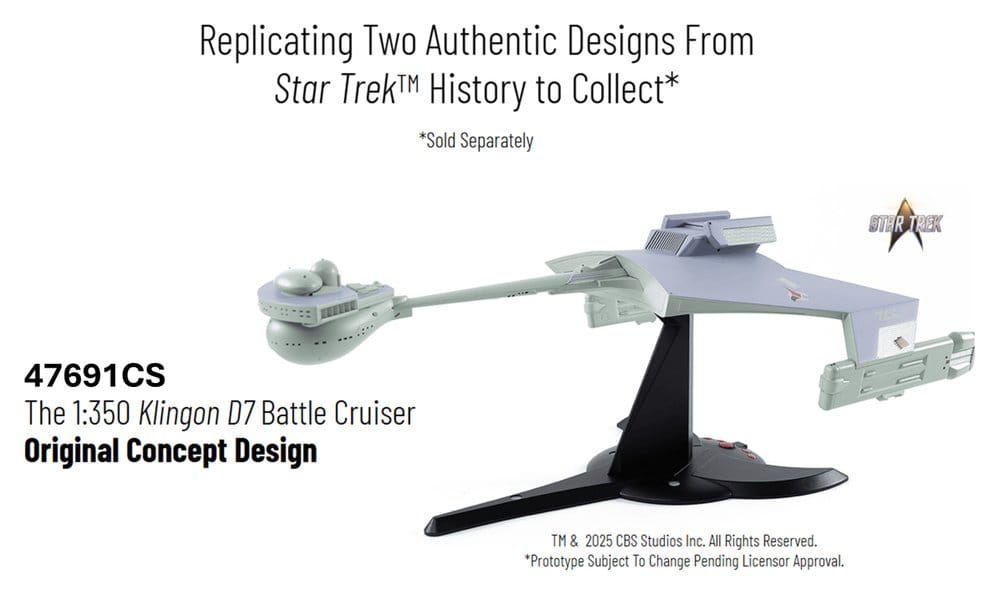 TOMY - Star Trek TOS DieCast Replica 1/350 Klingon D7 Battle Cruiser Original Concept Design heo EU Exclusive