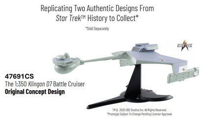 TOMY - Star Trek TOS DieCast Replica 1/350 Klingon D7 Battle Cruiser Original Concept Design heo EU Exclusive